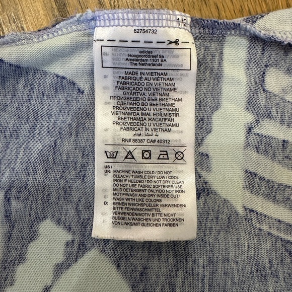 adidas Lavender and Navy Abstract Short Sleeve Tee - Picture 3 of 5